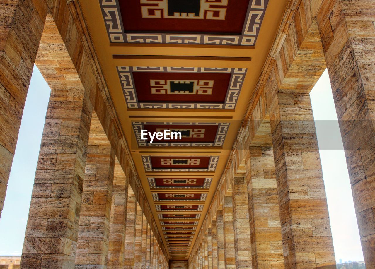 Low angle view of museum ceiling