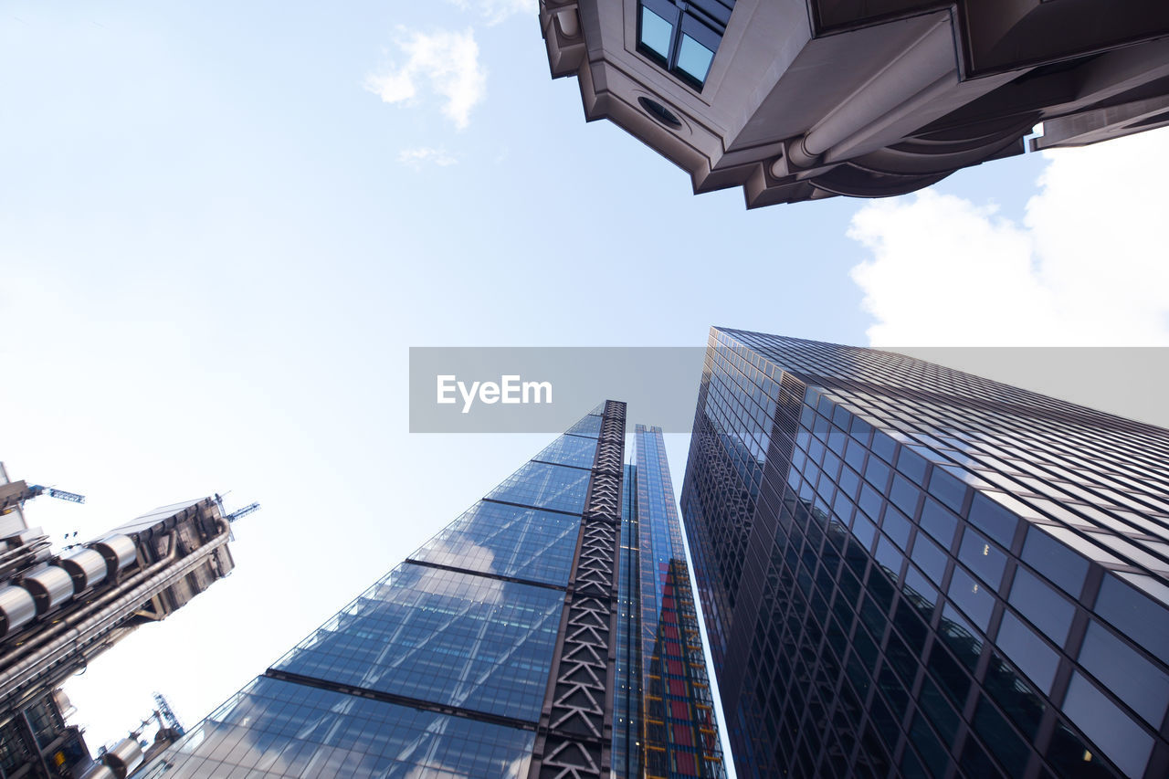 Low angle view of modern building against sky