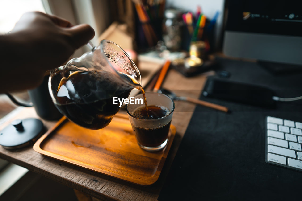 Close-up of coffee cup on table