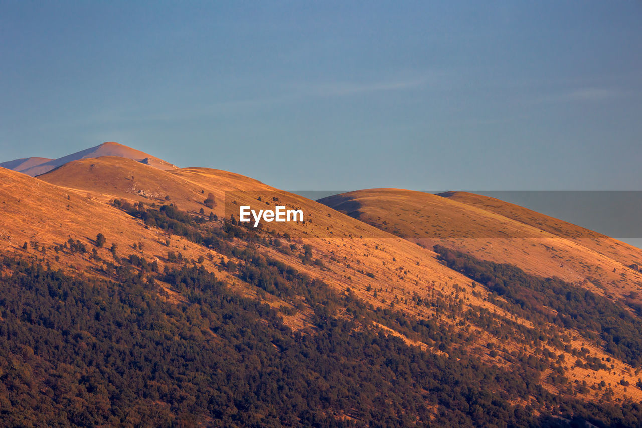 Mountain peaks of the central apennines in italy, in the national park of abruzzo.