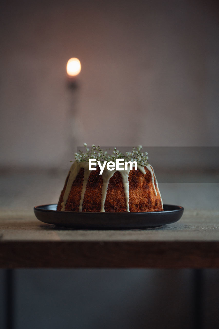 Close-up of cake on table