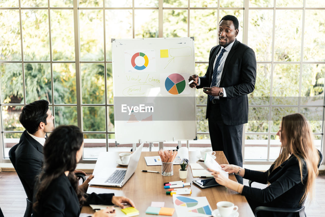 Businesspersons having discussion in meeting