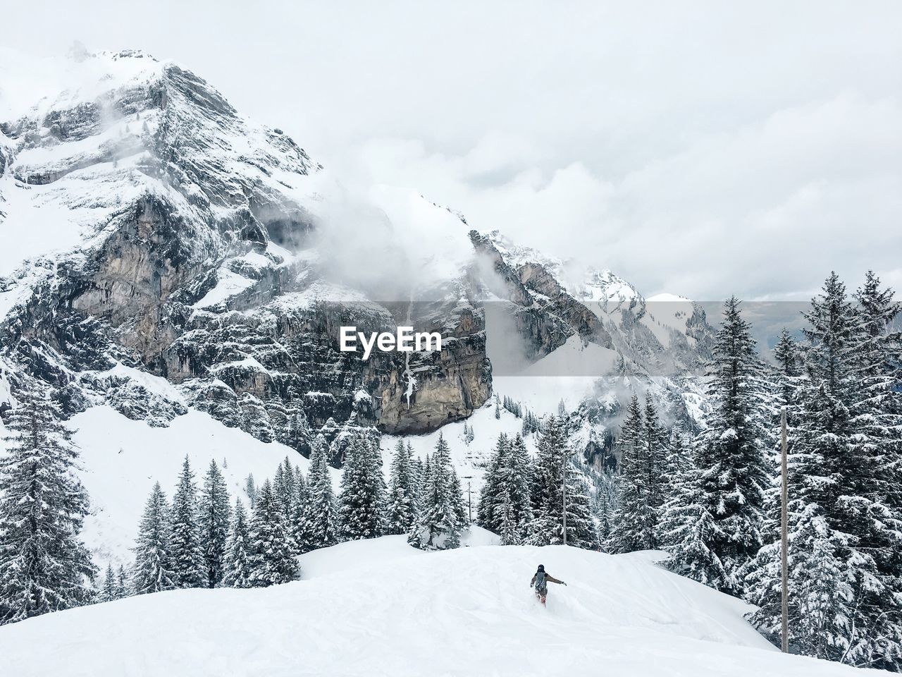 Snow covered mountain against sky