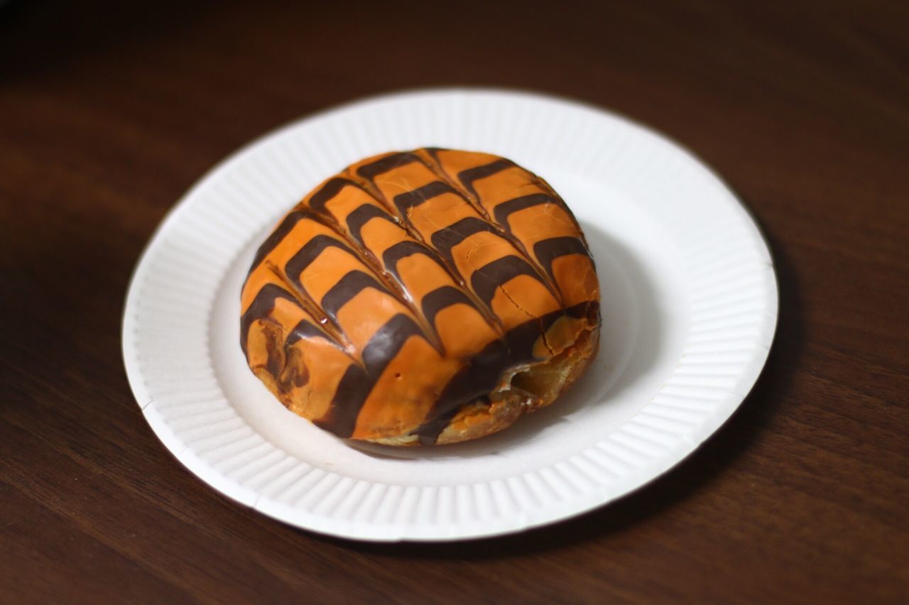 Close-up of donut on plate