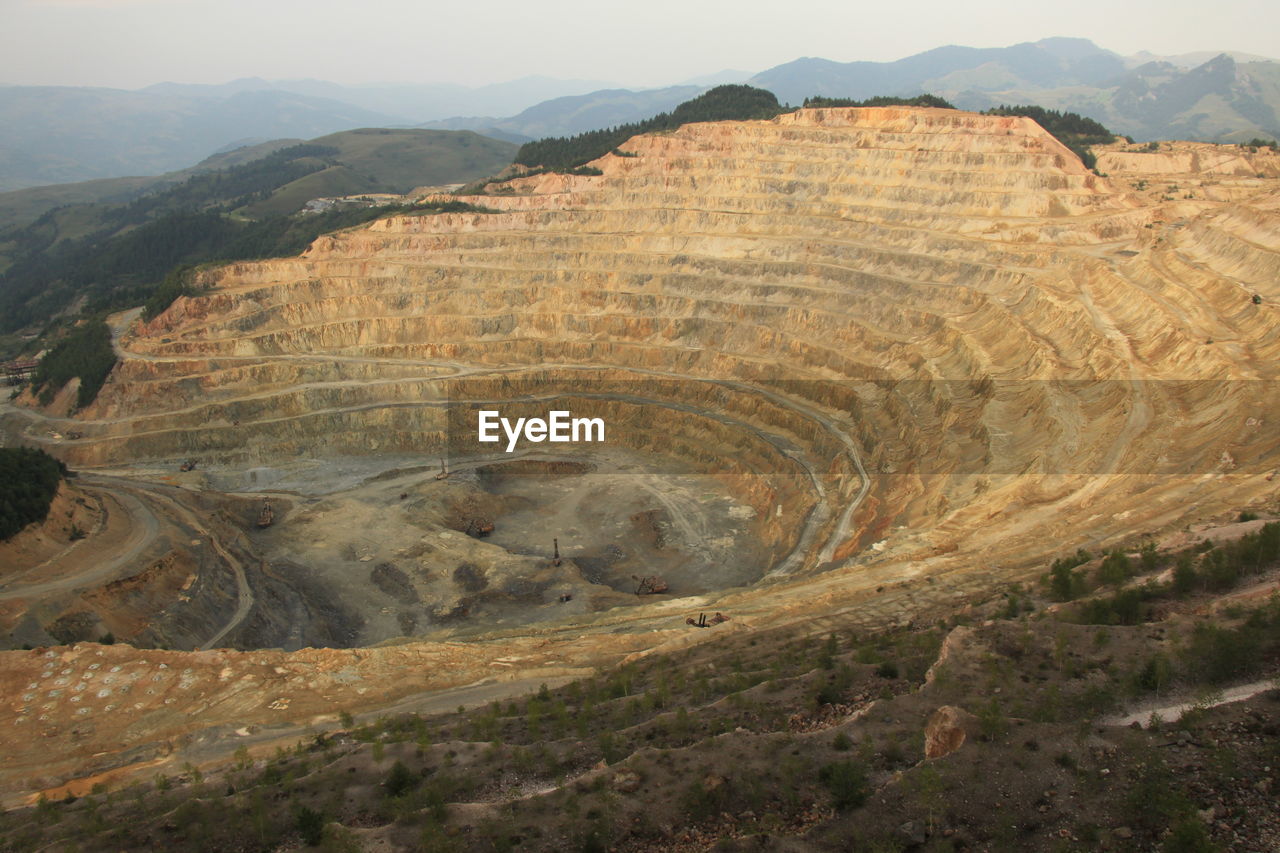 High angle view of gold mine