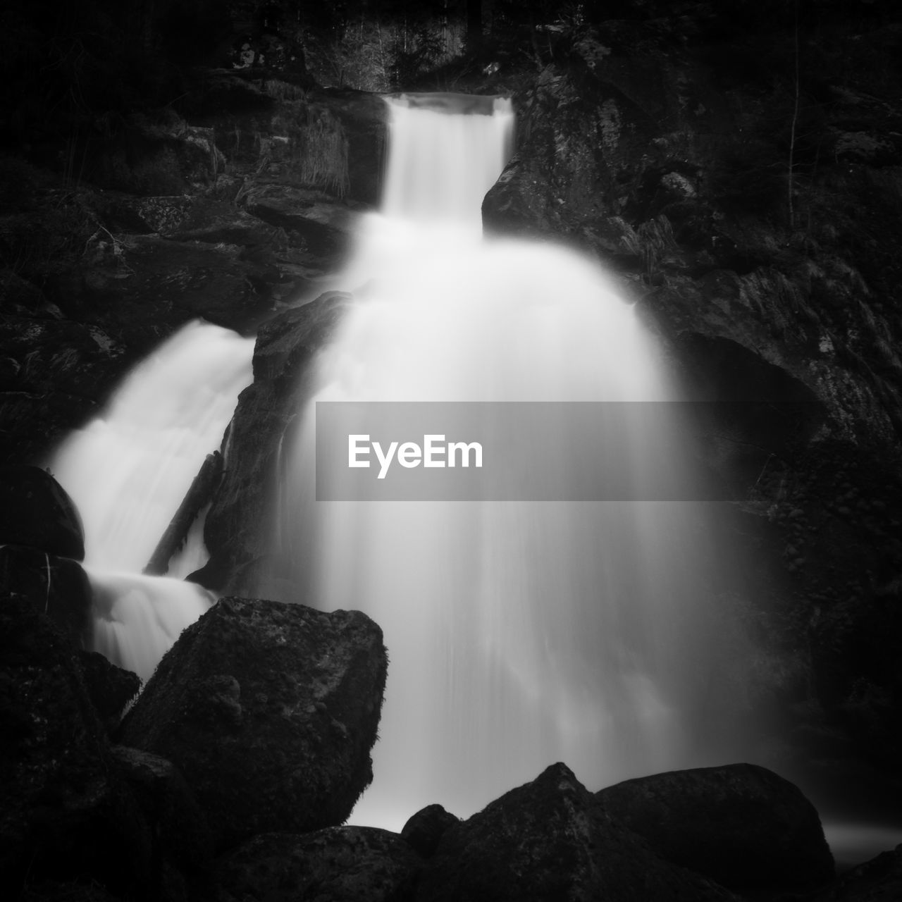 SCENIC VIEW OF WATERFALL IN ROCKS