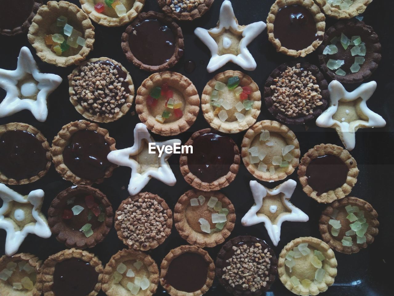 Full frame shot of various cookies