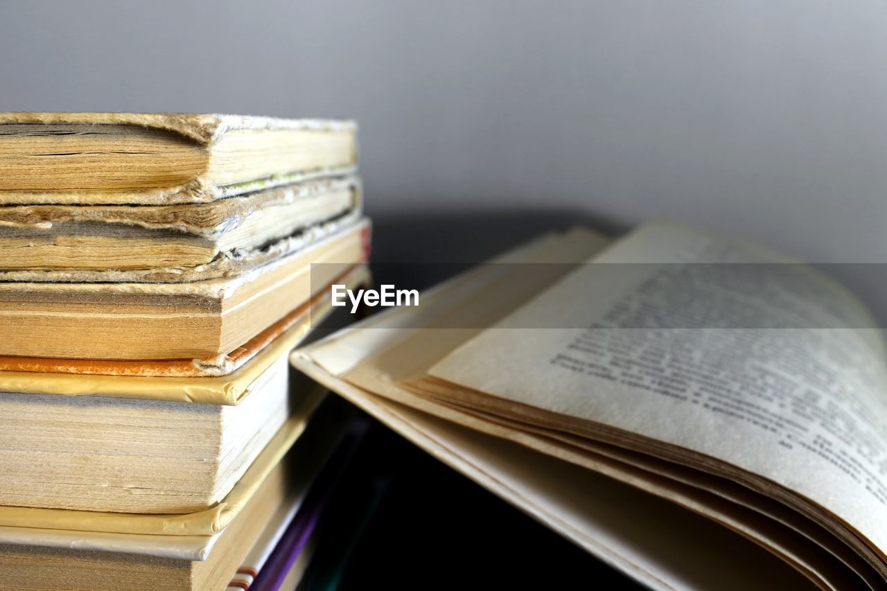 CLOSE-UP OF OPEN BOOK