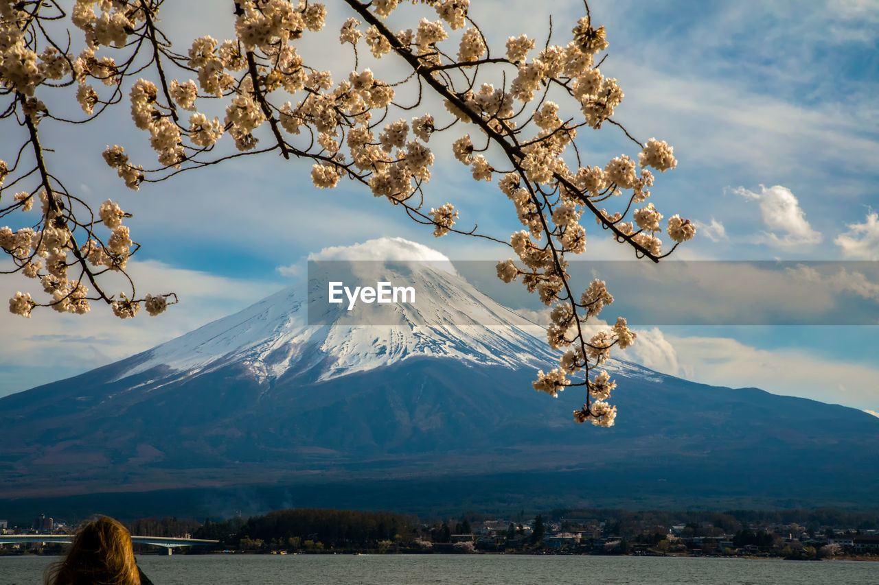 Low angle view of snowcapped mountain against sky during winter