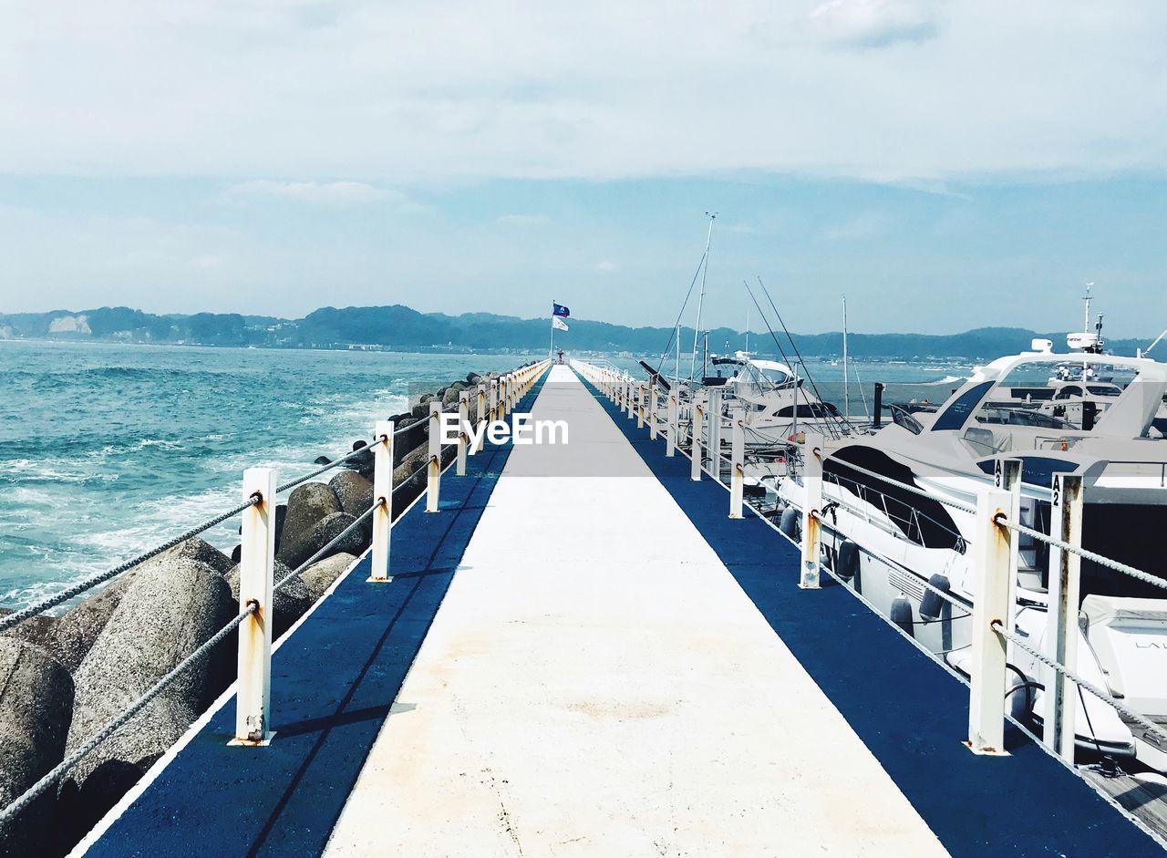 VIEW OF PIER ON SEA AGAINST SKY