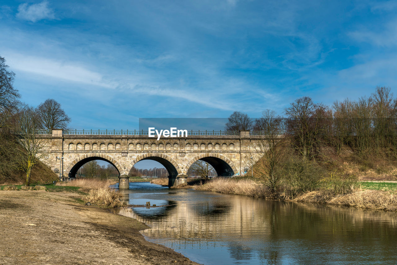 Bridge over river against sky