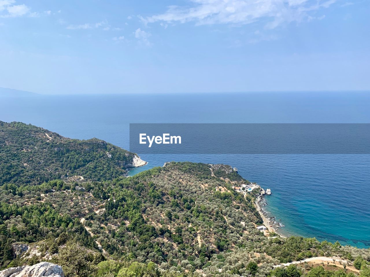 High angle view of sea against sky