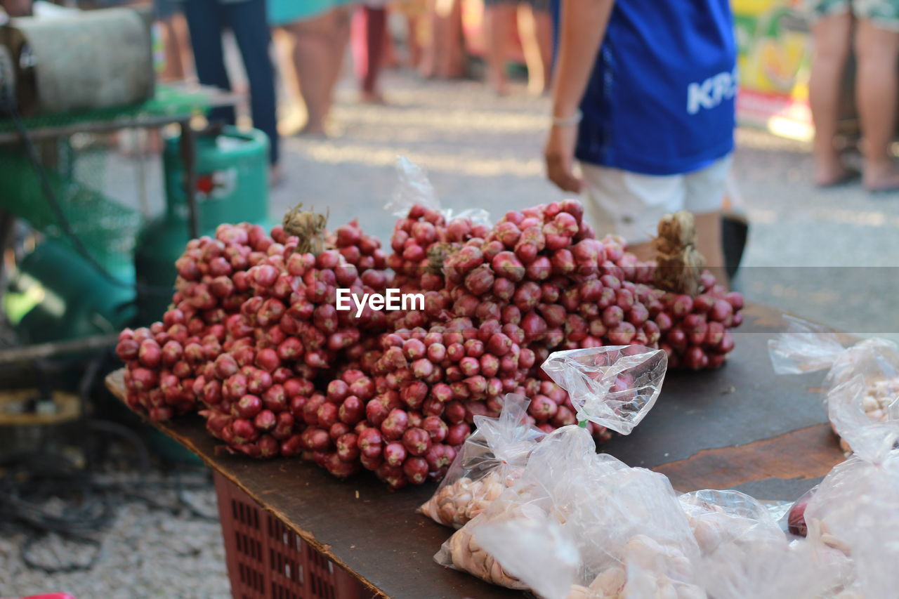 Shallot  for sale at market stall