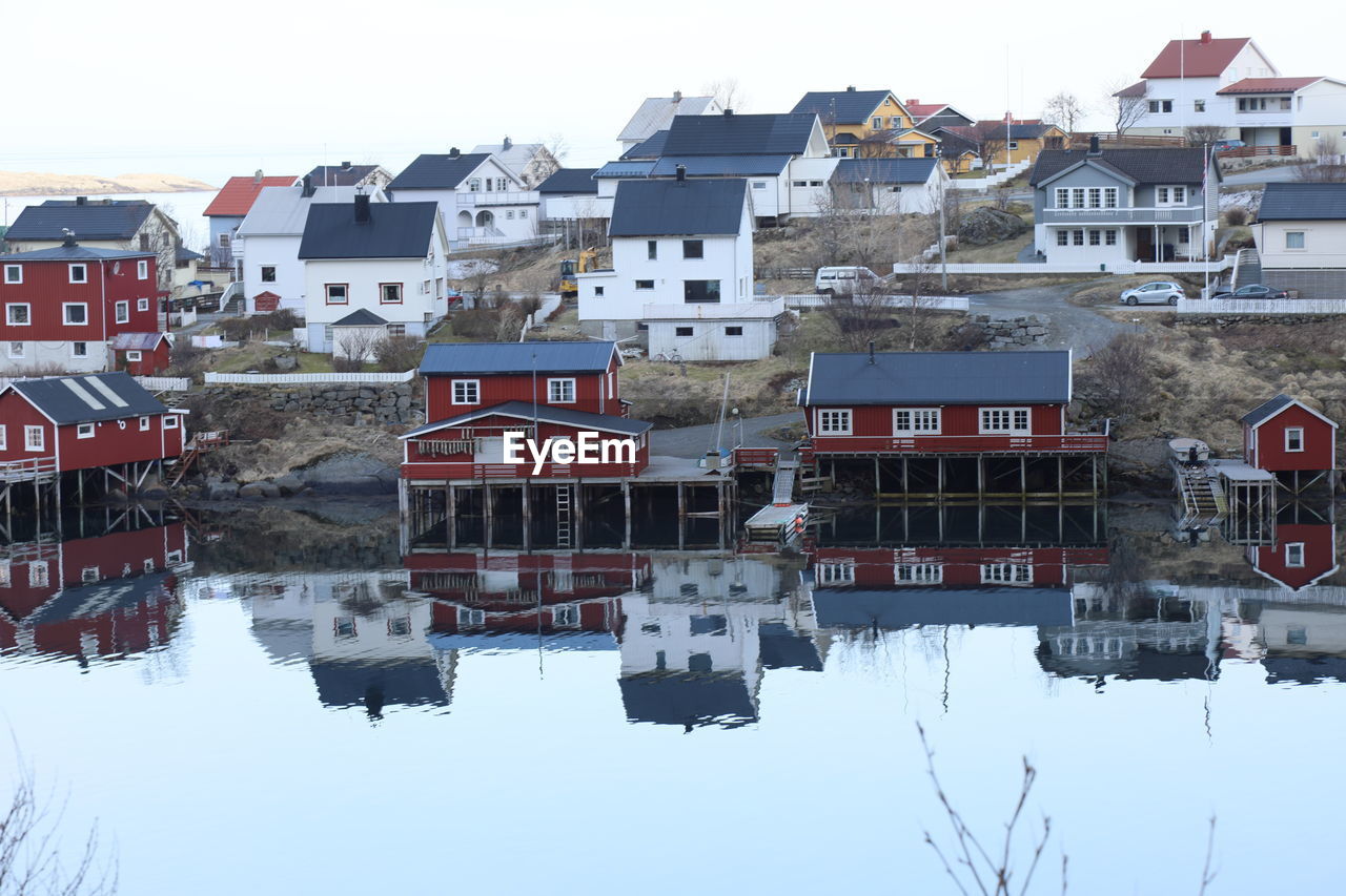 Reflection of buildings in city