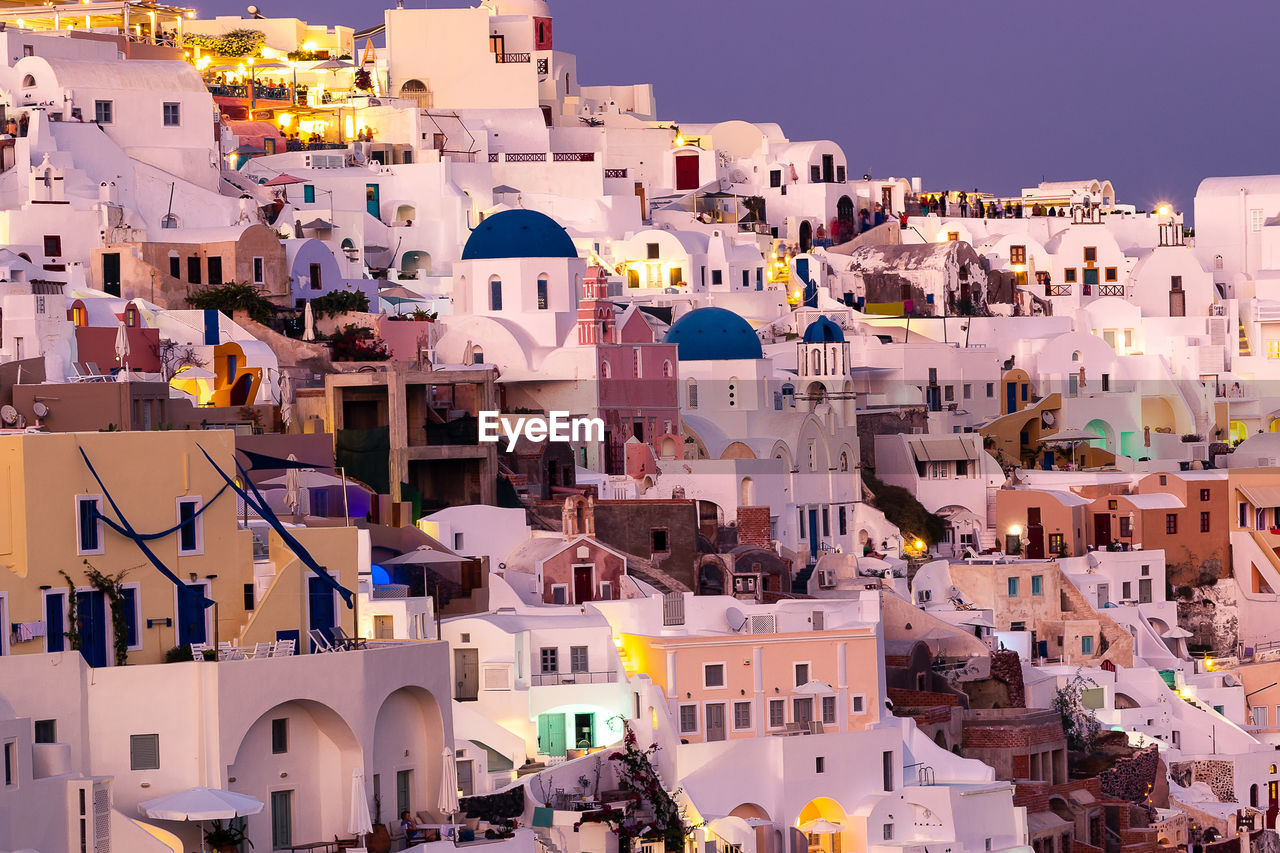 High angle view of buildings in city