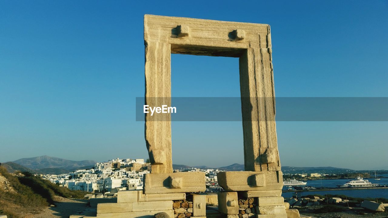 View of historic building against blue sky