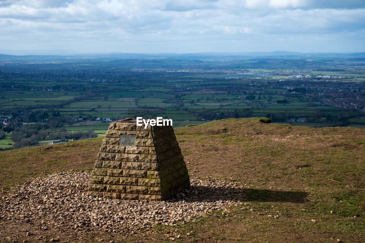 High angle view of monument against landscape