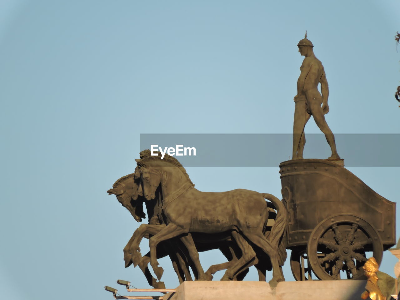 Low angle view of statue against clear sky