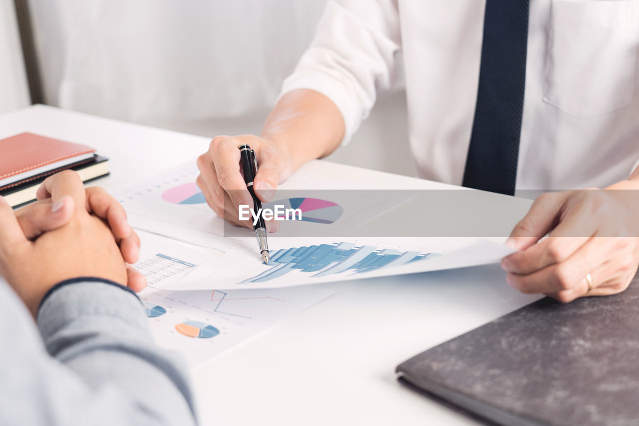 Business people working on table