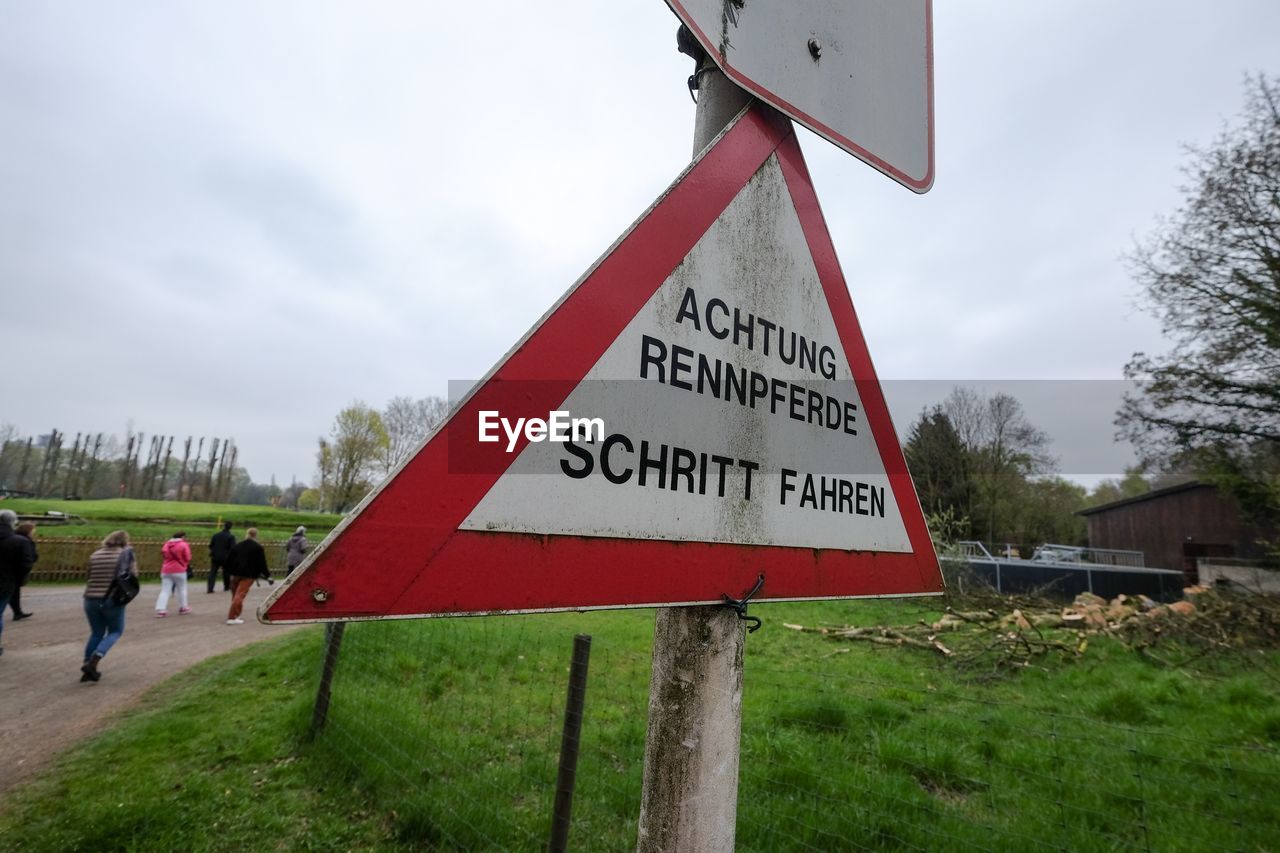 WARNING SIGN ON FIELD