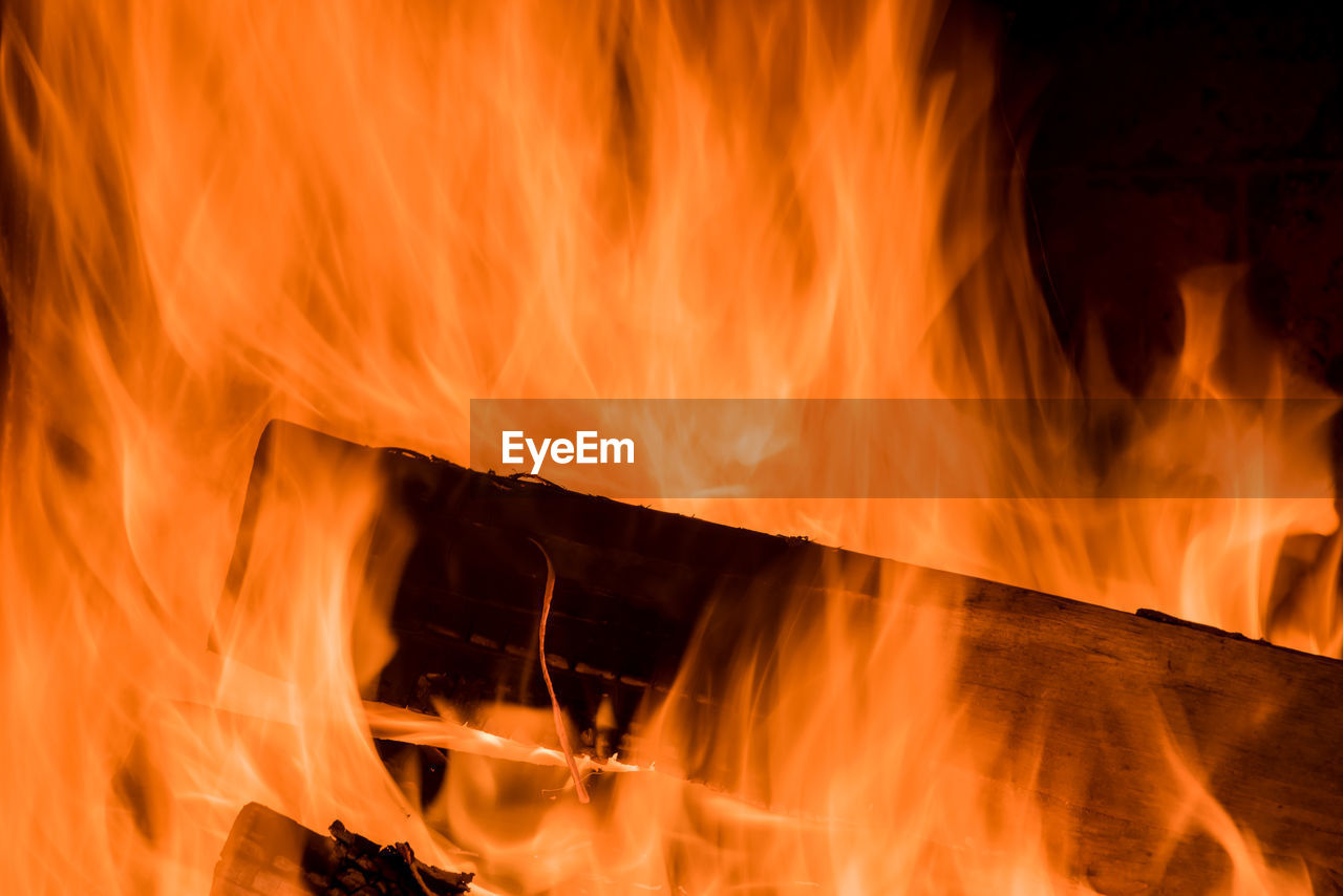 close-up of bonfire