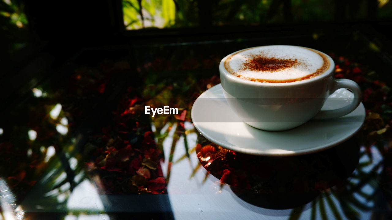 Close-up of coffee on table