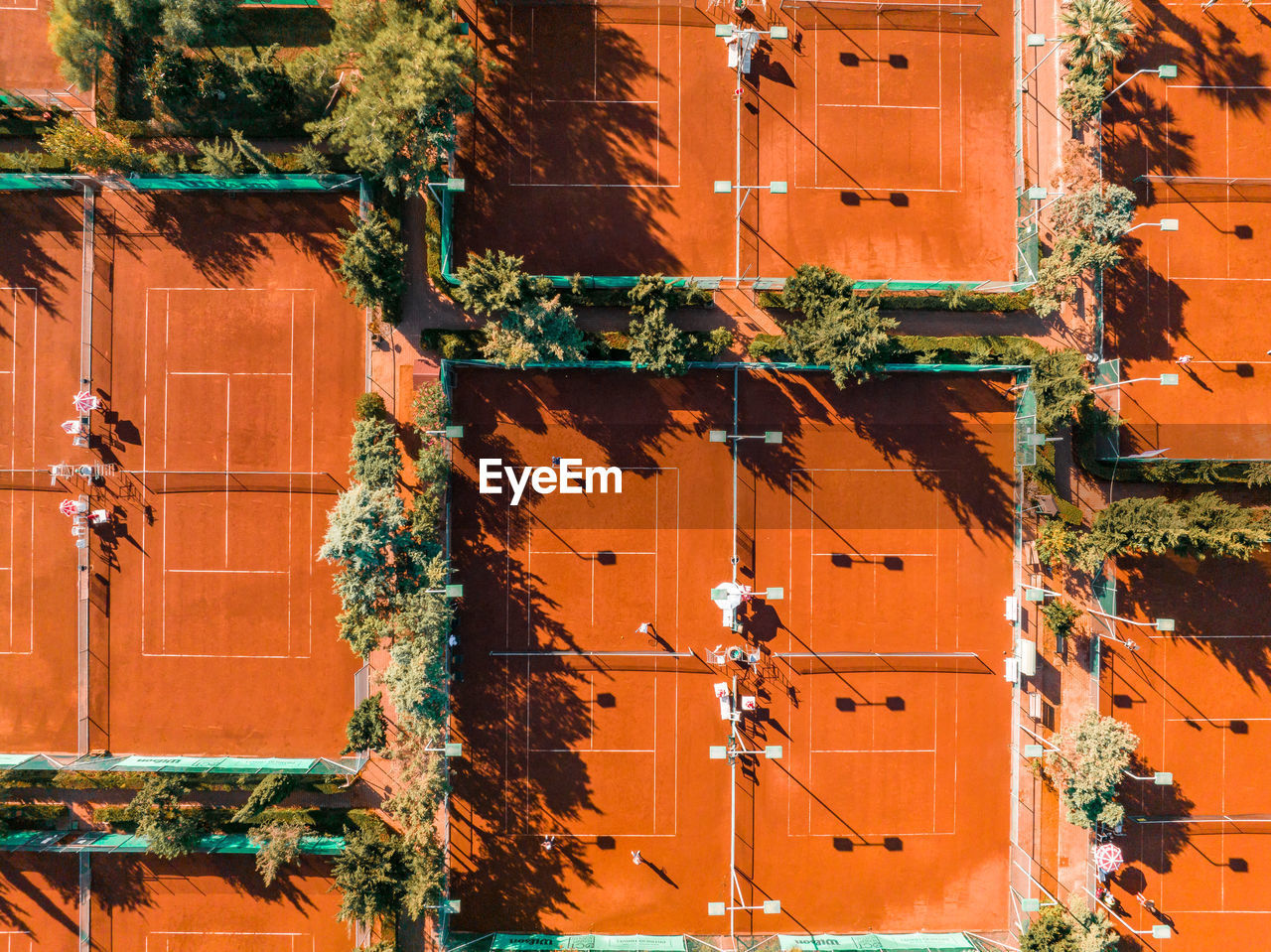 Aerial view of the tennis courts in the resort.
