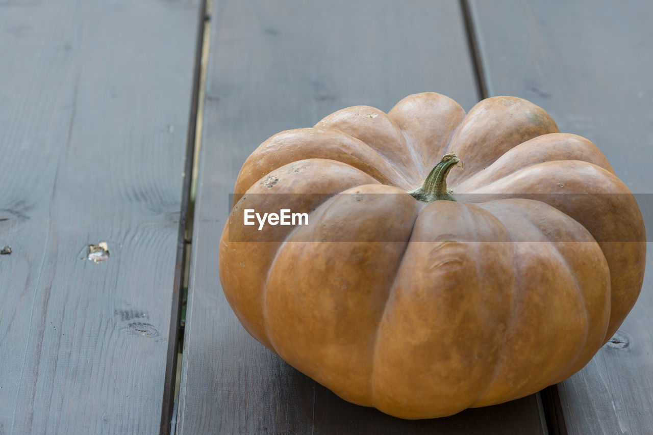 High angle view of pumpkins on table