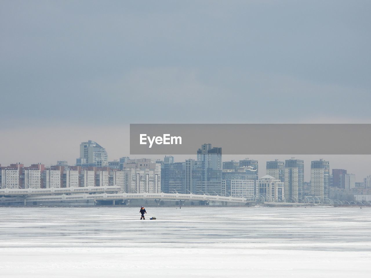 Walking on frozen sea