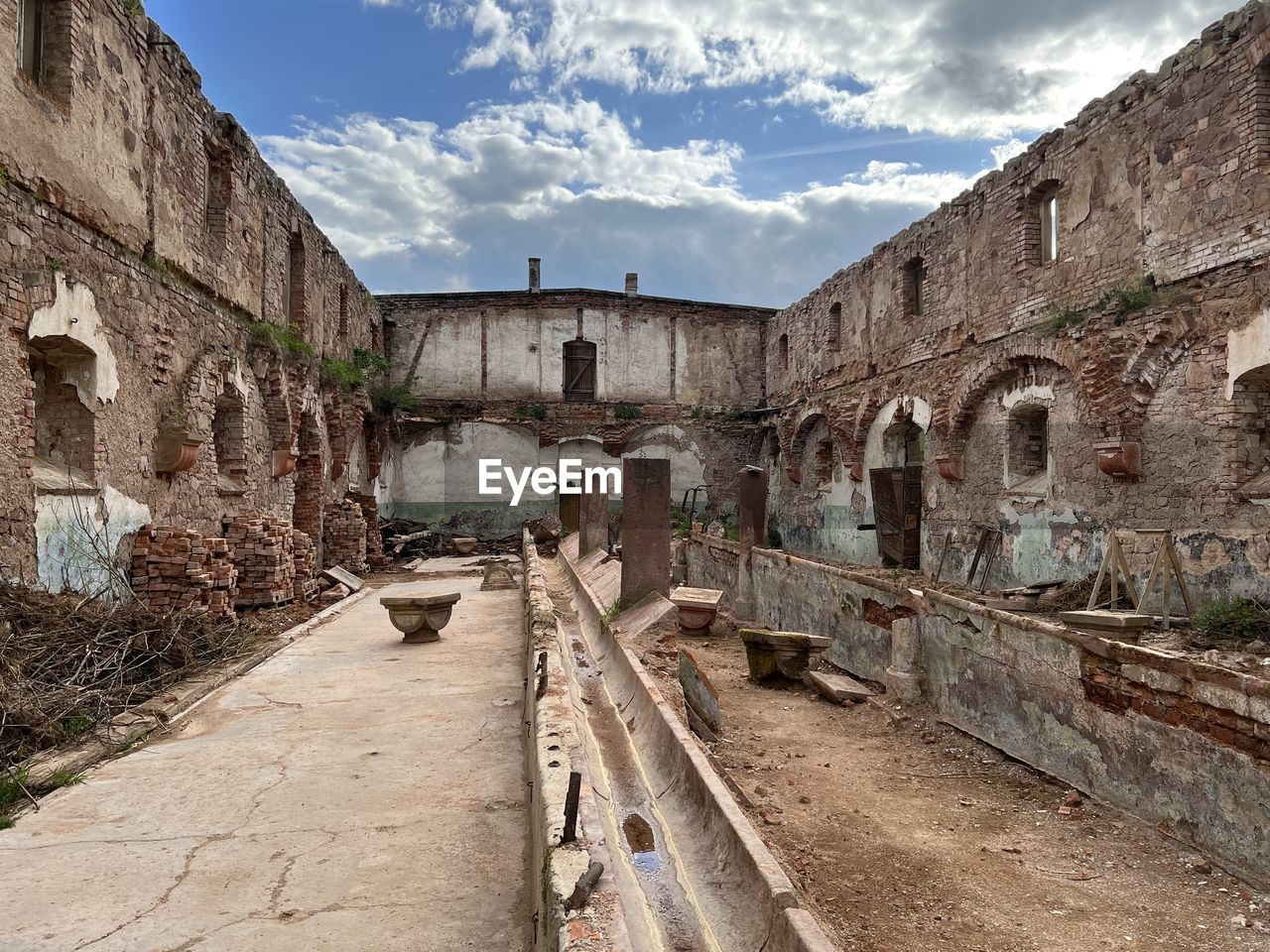 View of old ruins against sky