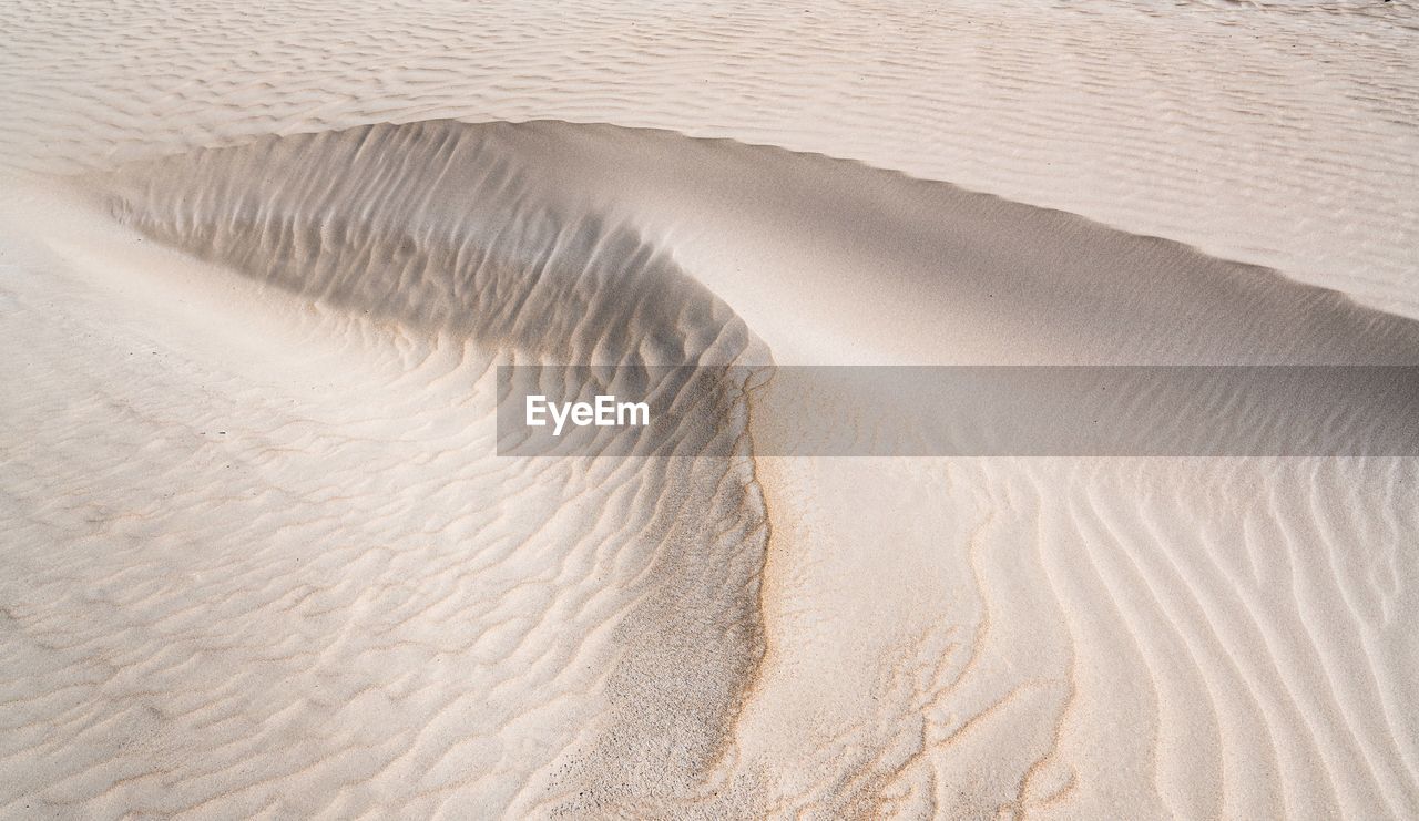 High angle view of sand dunes in dessert