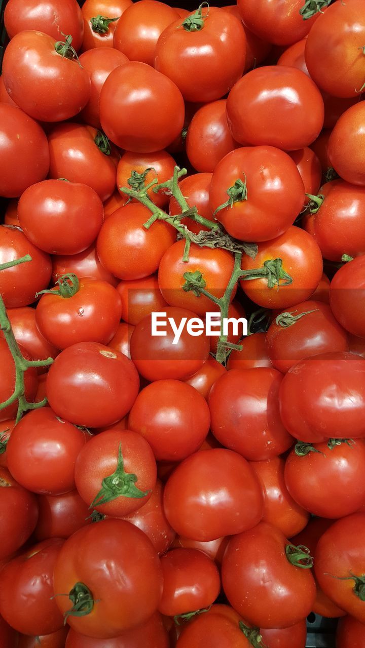 High angle view of tomatoes for sale in market