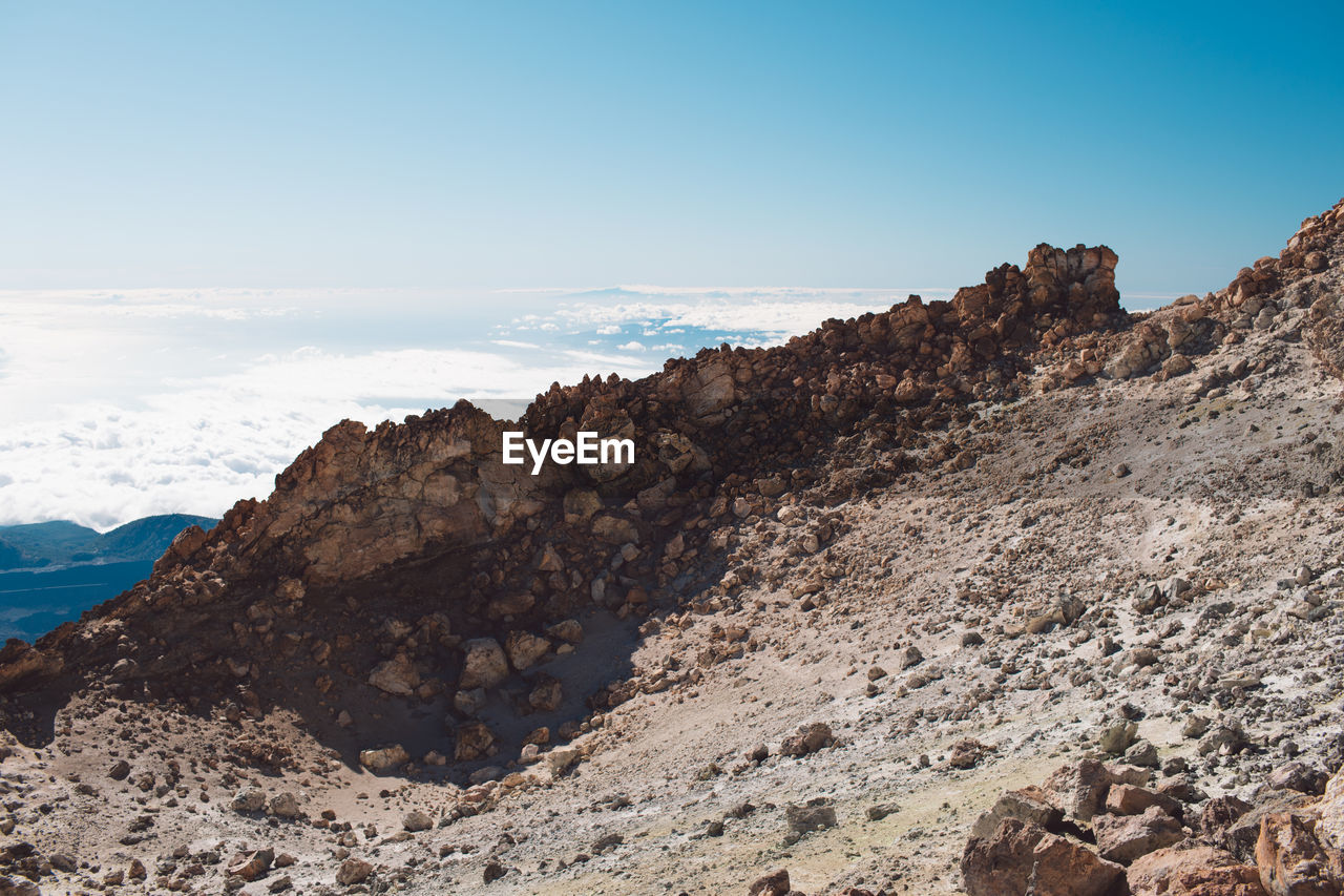 Scenic view of teide crater against sky