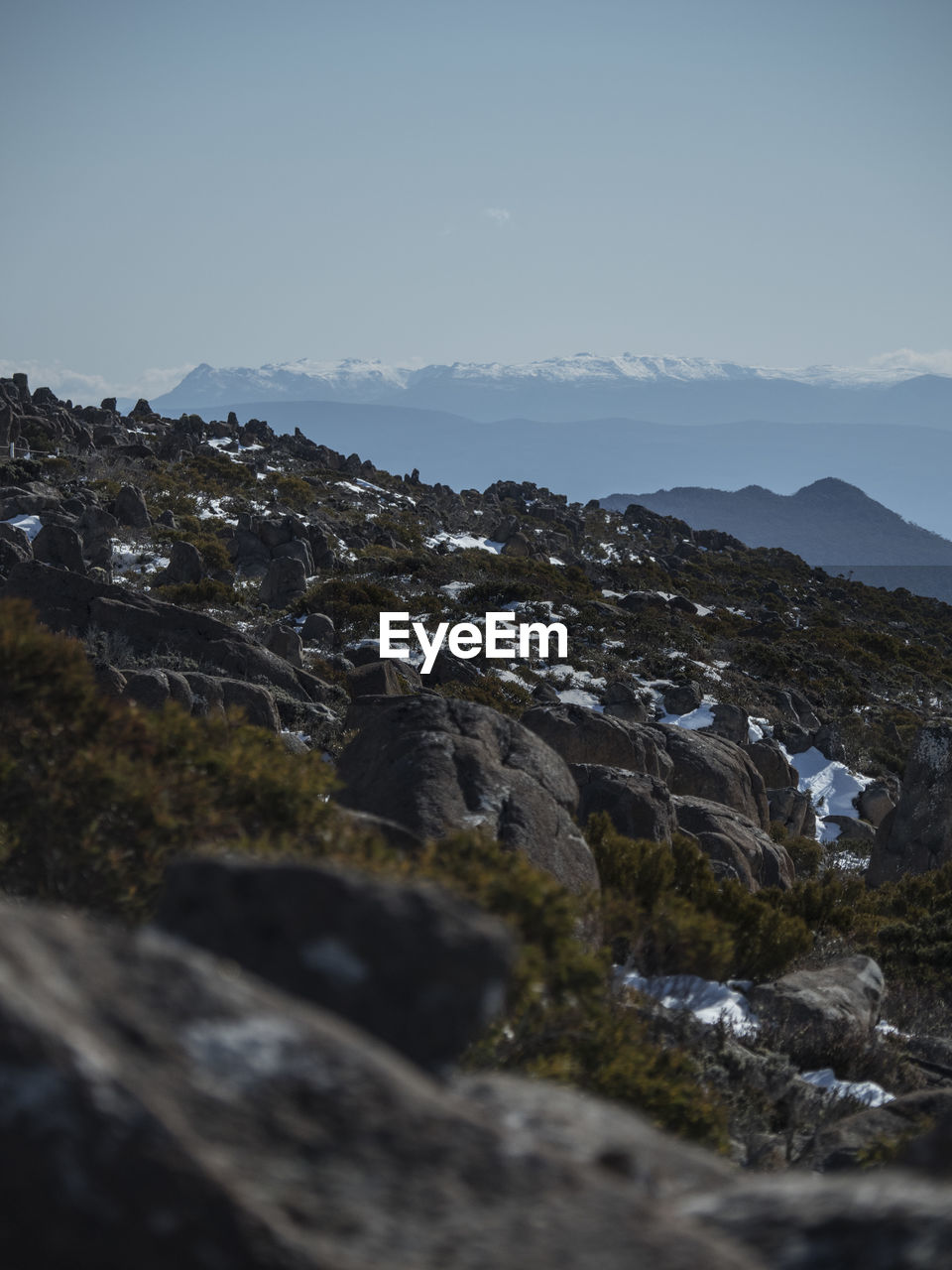 Scenic view of rocky mountains against sky