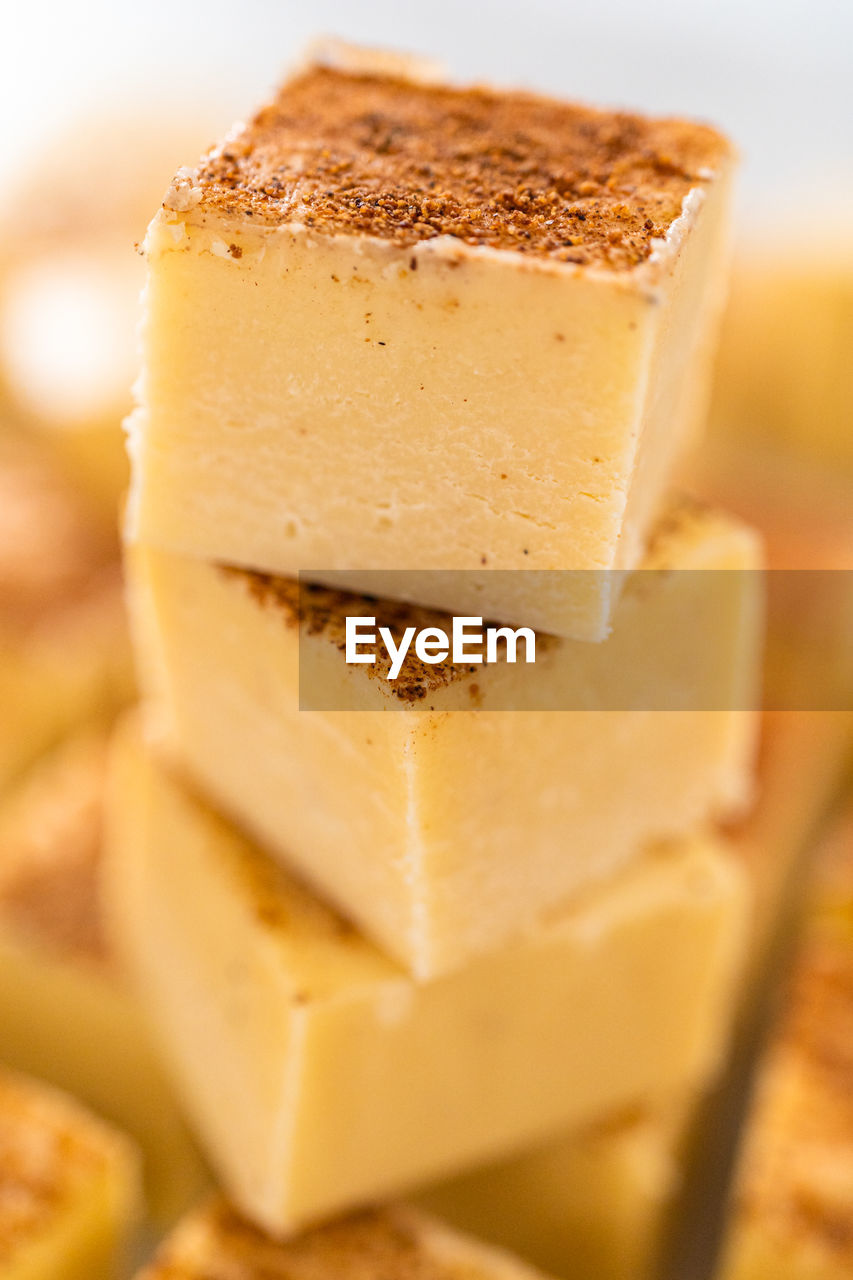 food and drink, food, sweet food, dessert, dairy, sweet, slice, freshness, no people, dish, close-up, soft focus, produce, indoors, selective focus, cheese, studio shot, healthy eating, fruit, parmigiano-reggiano, snack