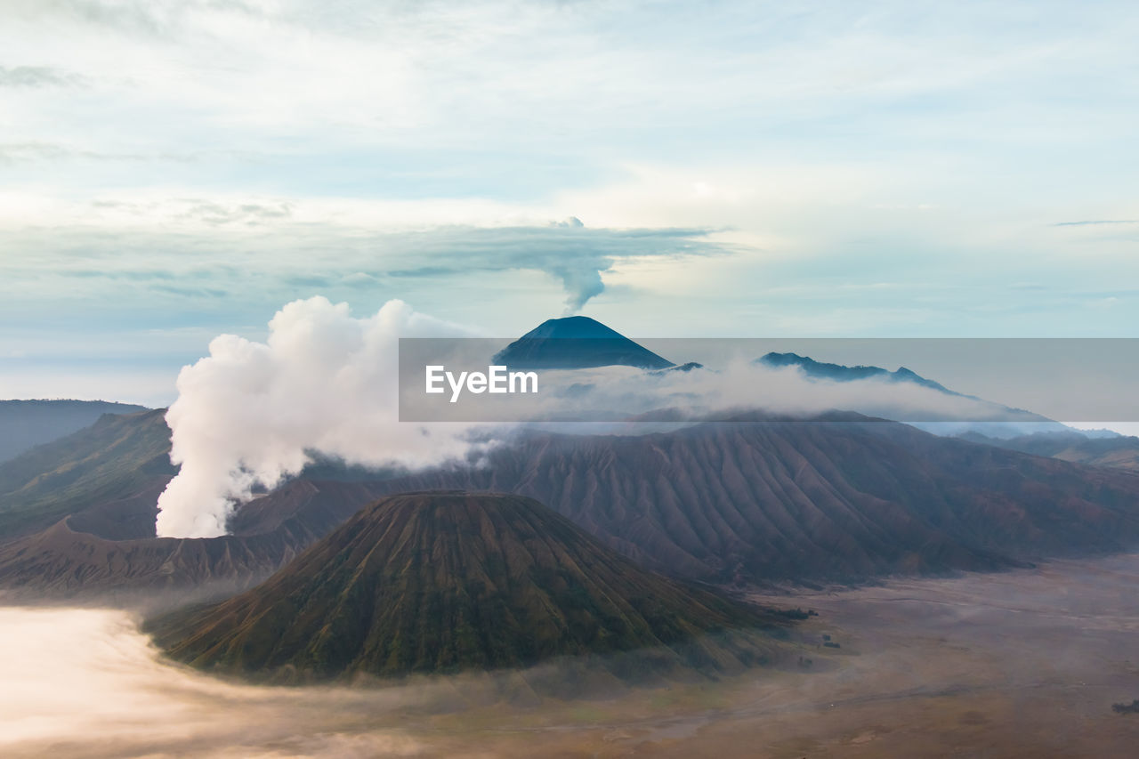 AERIAL VIEW OF VOLCANIC LANDSCAPE