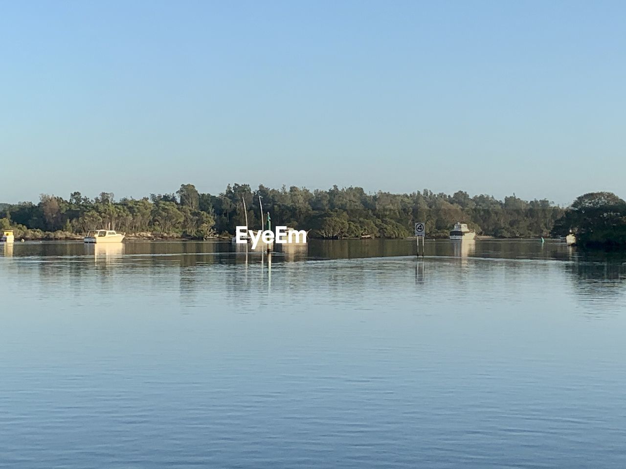 VIEW OF RIVER AGAINST CLEAR SKY