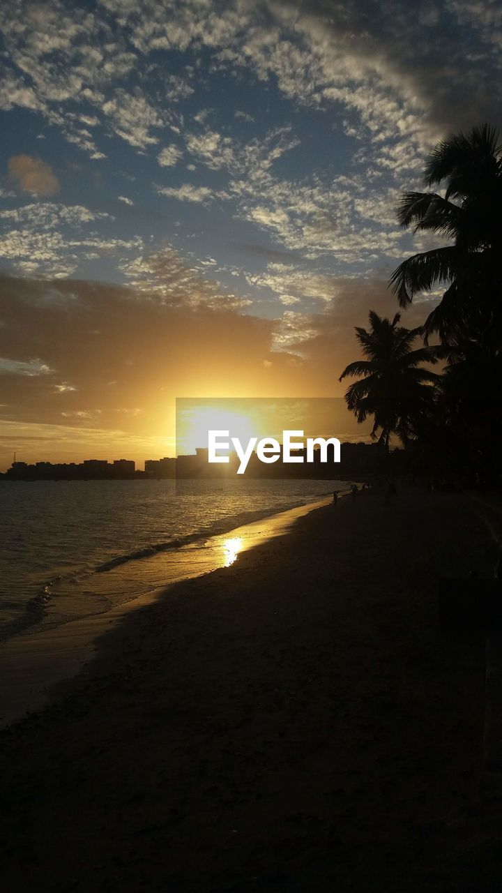 SCENIC VIEW OF SUNSET AT BEACH