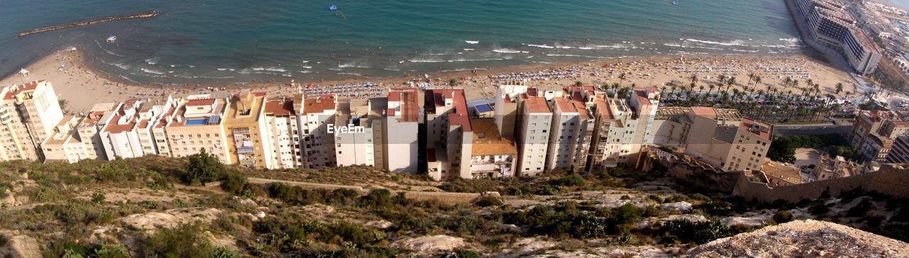 High angle view of beach