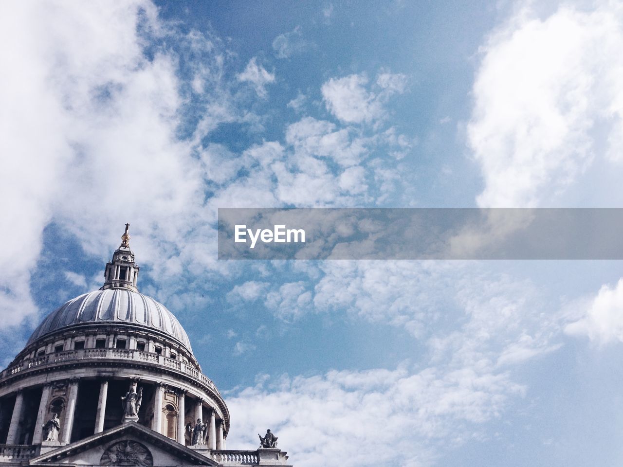 Low angle view of st paul cathedral against sky