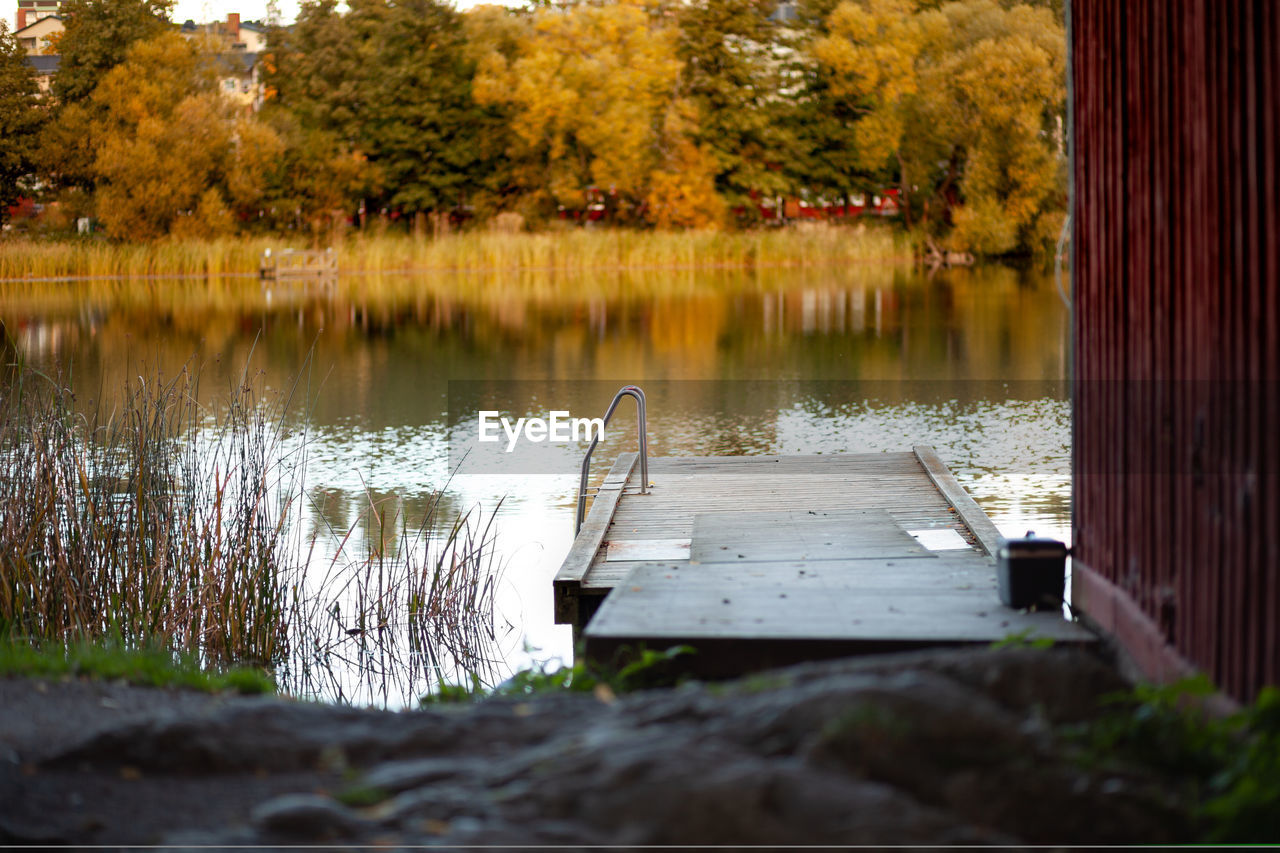 SCENIC VIEW OF LAKE BY TREES