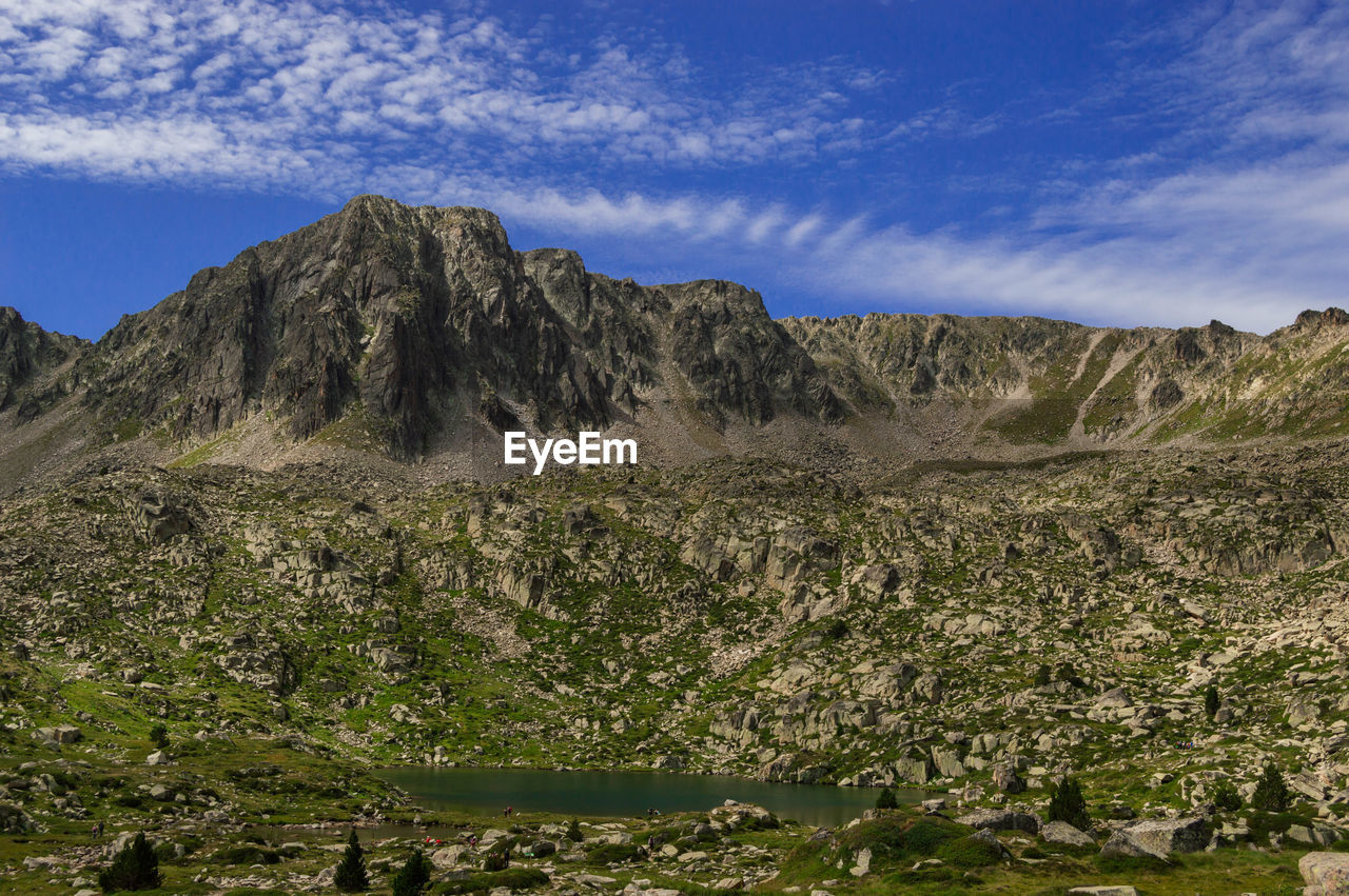 Scenic view of rocky mountains against sky