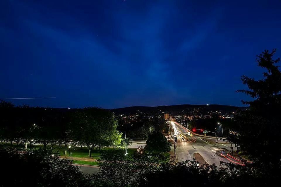 VIEW OF ROAD AT NIGHT