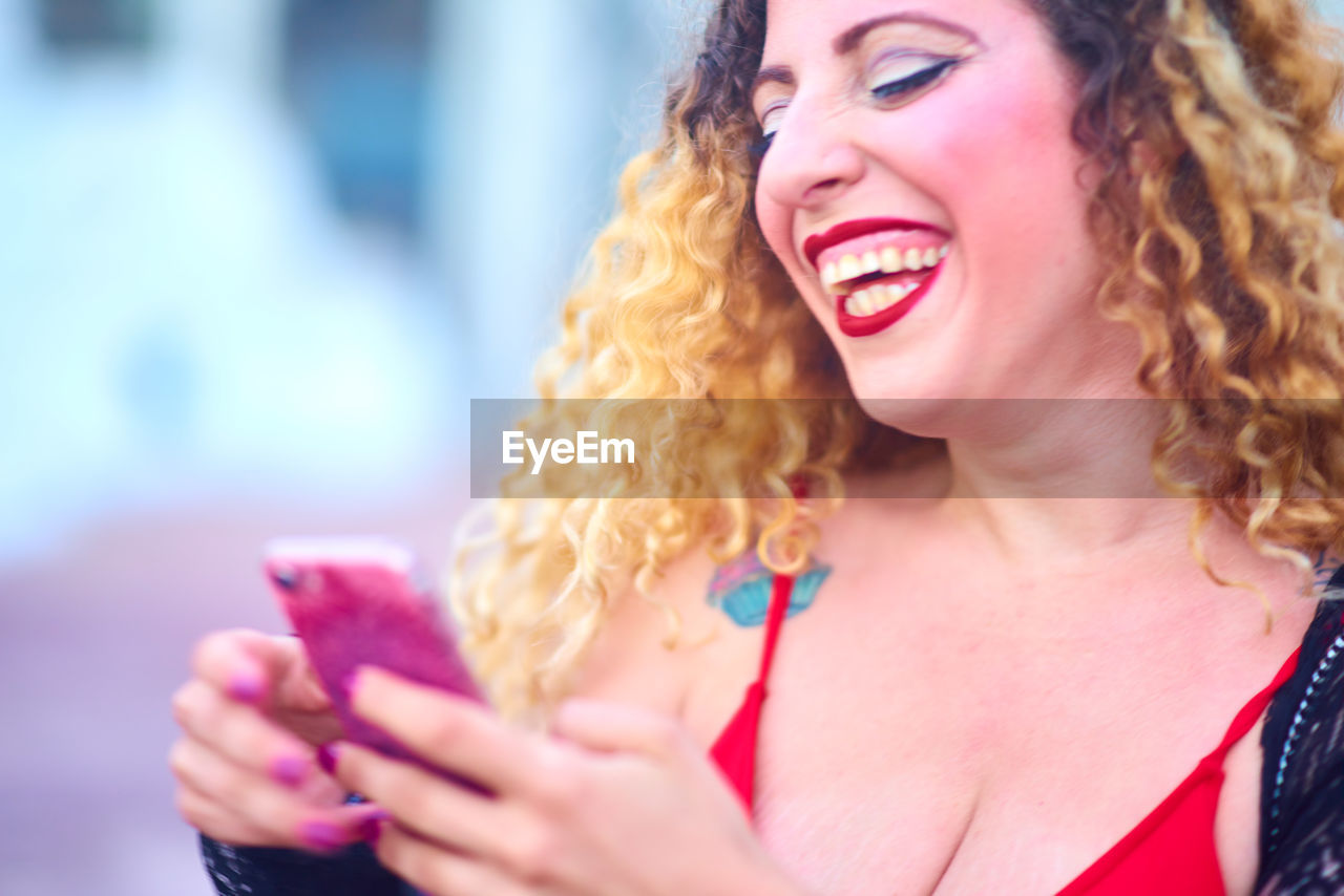 Close-up of smiling young woman