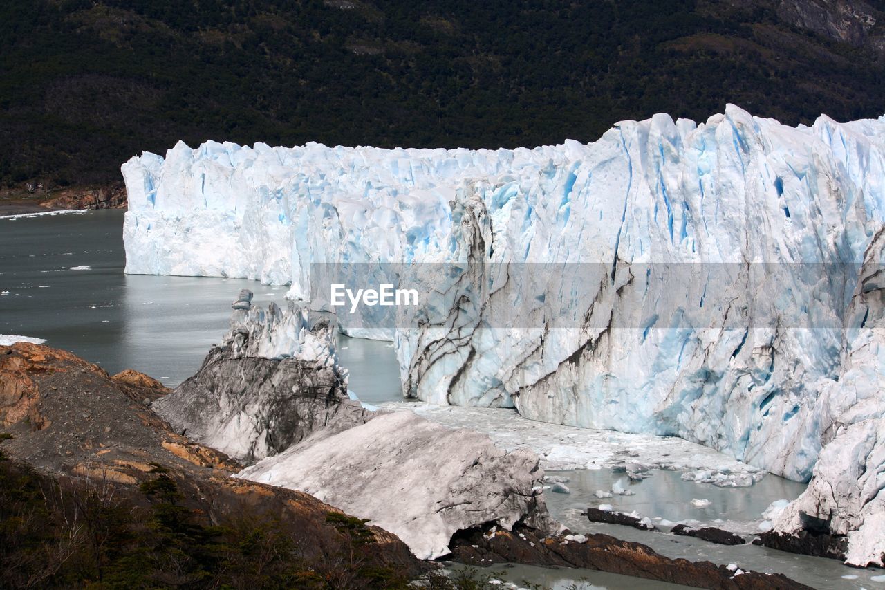 Spectacular rock and ice formation in a glacial environment