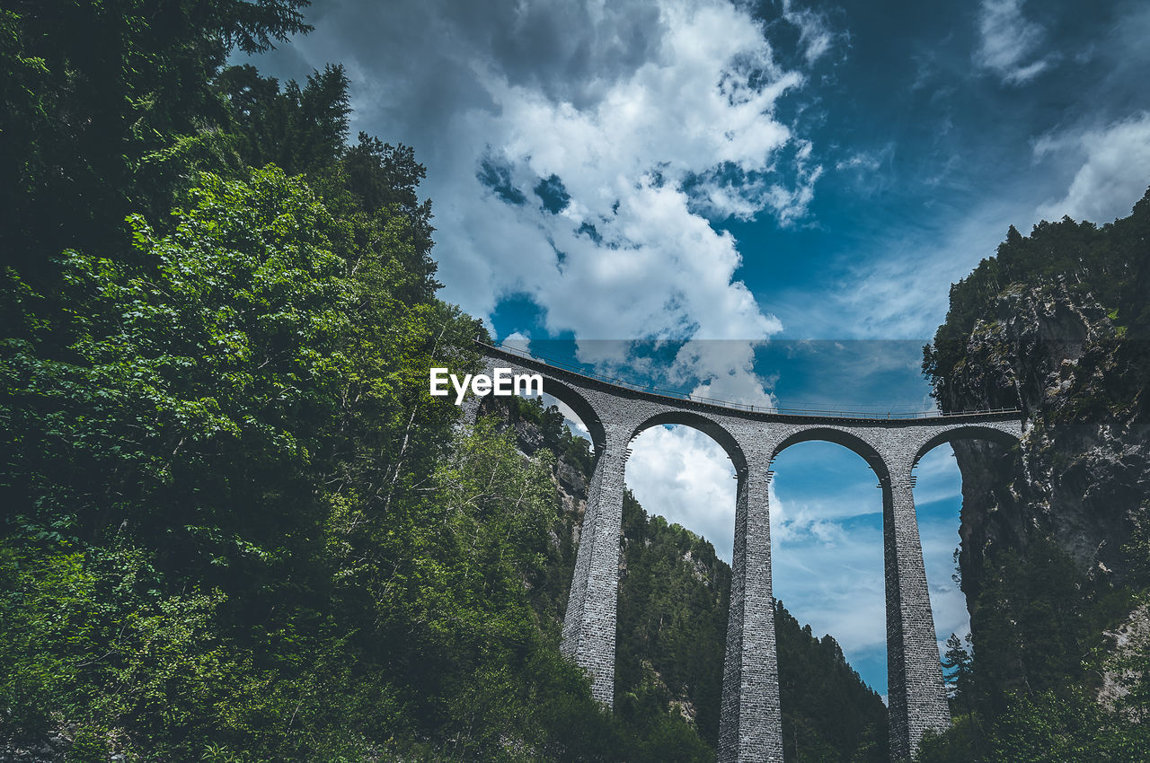 Low angle view of bridge against sky