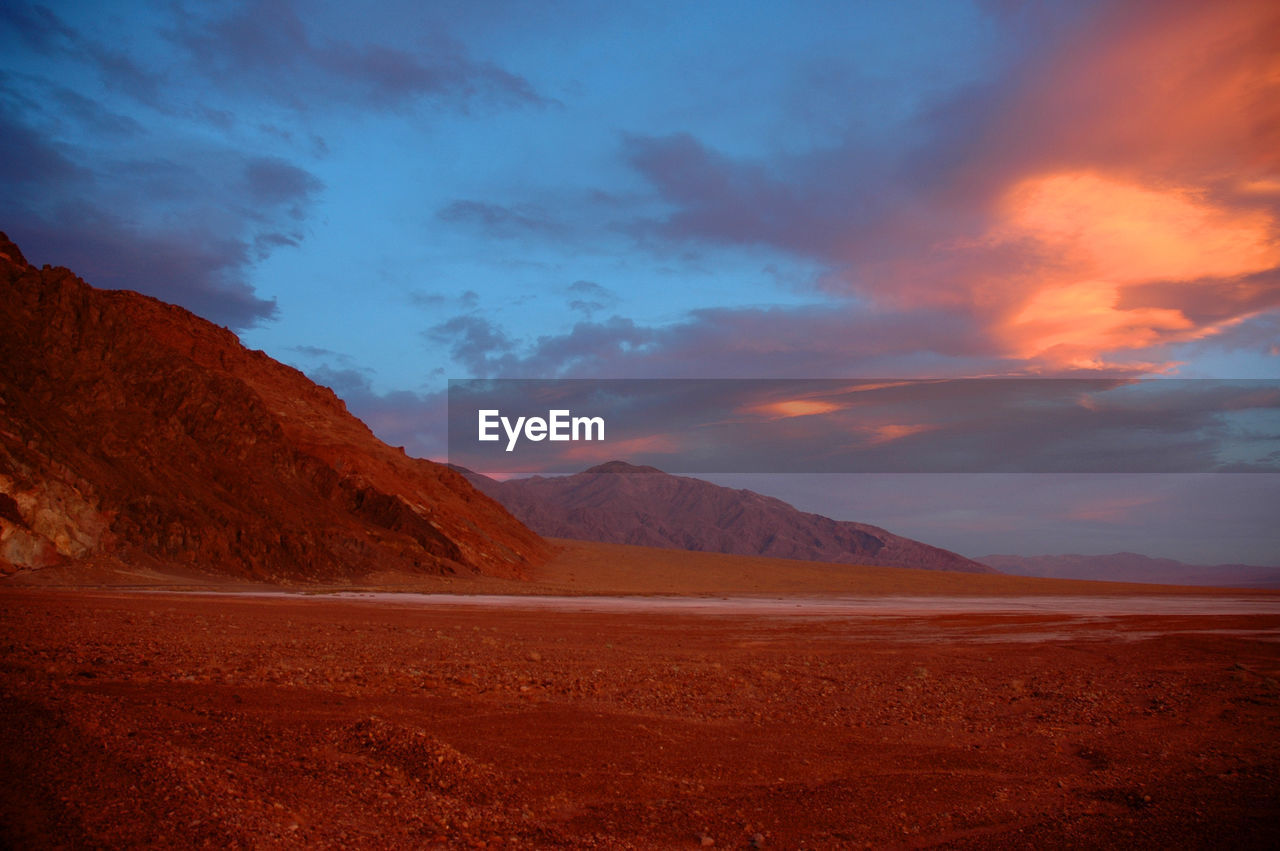 Scenic view of desert against sky