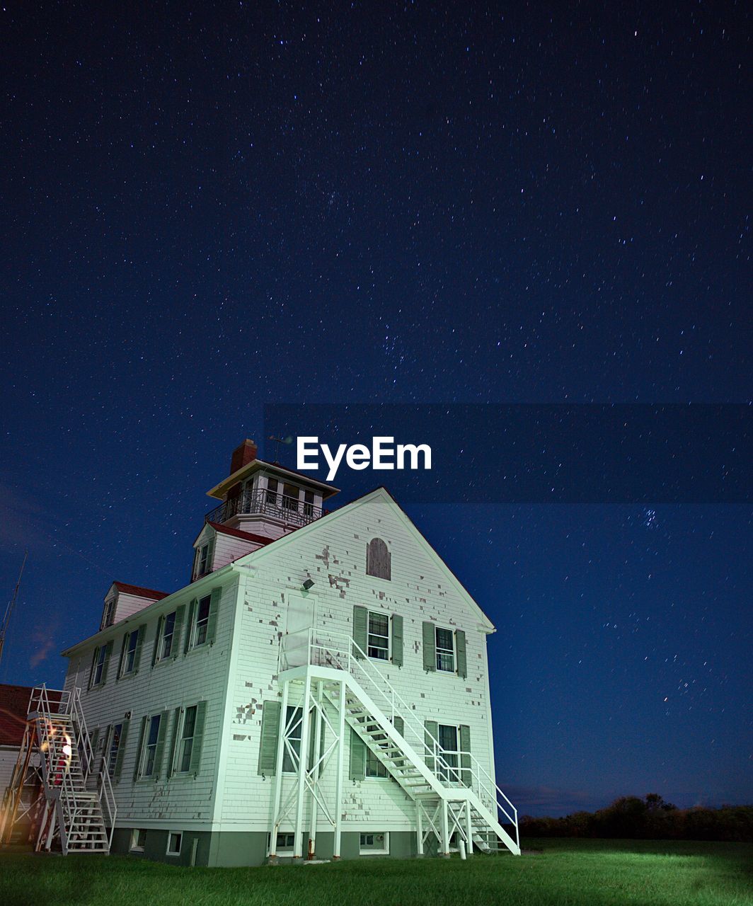 Eastham coast guard station at night