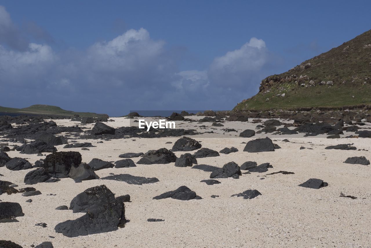 Scenic view of beach against sky