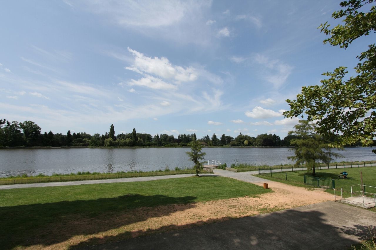 SCENIC VIEW OF RIVER AGAINST CLOUDY SKY